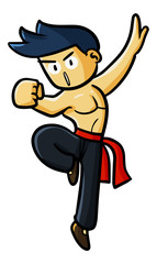 Funny and cute male ready to fight - vector.