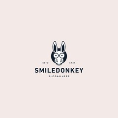 Smile donkey logo vector illustration
