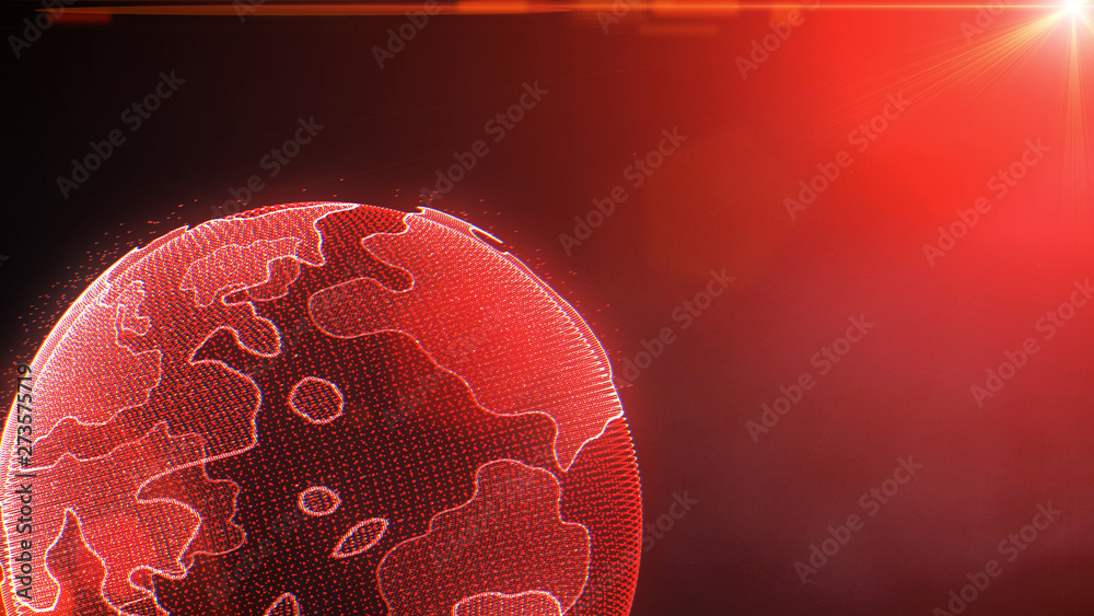 Leinwandbilder earth rotate hi technology of universe scifi graphic illustration. abstract virtual futuristic spin 