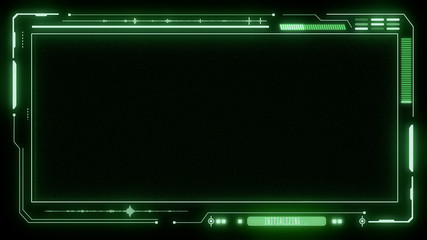 HUD Futuristic Elements Poor Interference Signal User Control Interface Screen Panel. Motion Abstract Hologram VHS Noise Background In Hi Technology Future Frame.