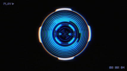 HUD Futuristic Spin Circles Crosshair Element Shape Target Monitor User Communication Interface Concept. Virtual Abstract Hi Technology UI Interactive Screen Illustration Design.