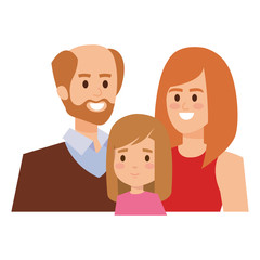 adults parents couple with little daughter