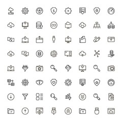 Web hosting line icon set.
