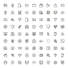Web hosting line icon set.