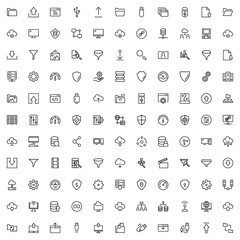Web hosting line icon set.