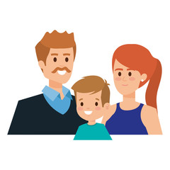 adults parents couple with little son