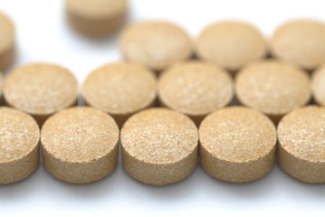 pills on white background
