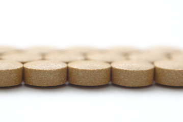 pills on white background