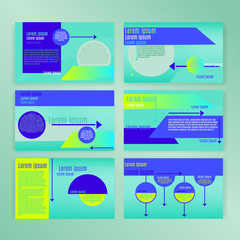 Obraz premium Powerpoint slides presentation templates set. Can be used in creative flyer and style info banner, trendy strategy mockups,