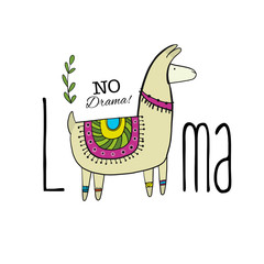 Cute lama character. Greeting card for your design © Kudryashka