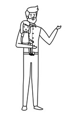 adult father with beard and daughter