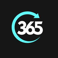 365 infinity logo icon design vector illustration - obrazy, fototapety, plakaty