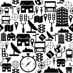 location seamless pattern background icon.