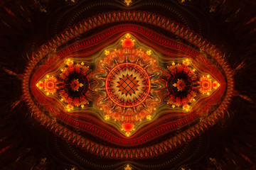 Obraz premium Fractal similar to the Khokhloma tray