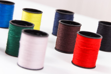 Spools of thread using for embroidery and sewing