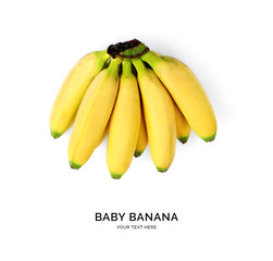 Creative layout made of banana on the white background. Flat lay. Food concept