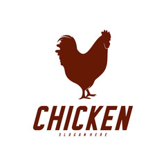 Chicken Logo Vector Illustration. Icon logo chicken bird vector. Icon Symbol. Silhouette