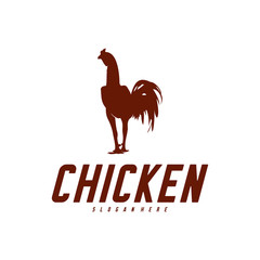 Chicken Logo Vector Illustration. Icon logo chicken bird vector. Icon Symbol. Silhouette