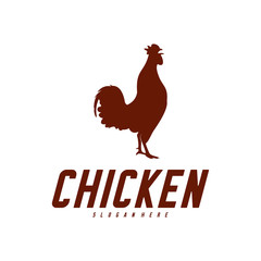 Fototapeta na wymiar Chicken Logo Vector Illustration. Icon logo chicken bird vector. Icon Symbol. Silhouette