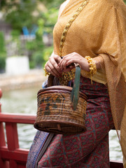 Close up Woman in Thai traditional dress