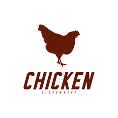 Chicken Logo Vector Illustration. Icon logo chicken bird vector. Icon Symbol. Silhouette