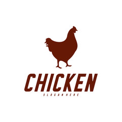 Chicken Logo Vector Illustration. Icon logo chicken bird vector. Icon Symbol. Silhouette