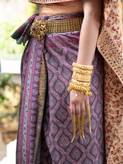Close up Woman in Thai traditional dress