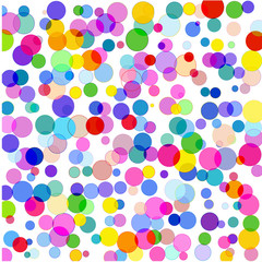 Multicolored circles on a white background.       
