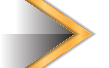 Abstract 3d white and gold background. Technology luxury concept with arrow texture. Can use for cover, banner, card, advertising, corporate
