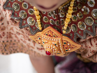 Close up Woman in Thai traditional dress