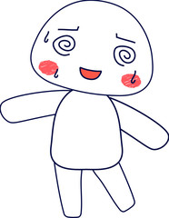 Full-length illustration of the cute White man character 