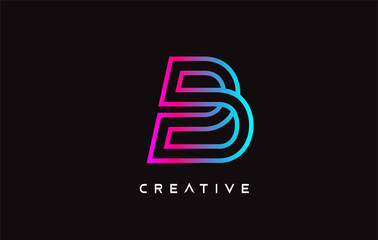 B Letter Design Logo with Creative Modern Trendy Minimalist Monogram Style Vector.