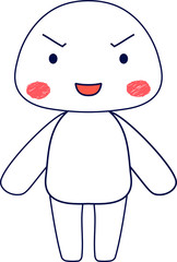 Full-length illustration of the cute White man character 