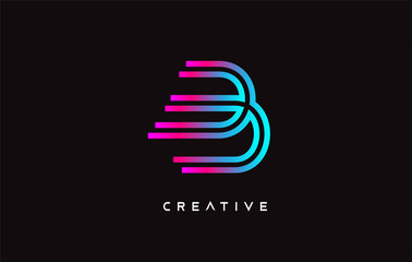 B Letter Design Logo with Creative Modern Trendy Minimalist Monogram Style Vector.