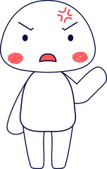 Full-length illustration of the cute White man character 