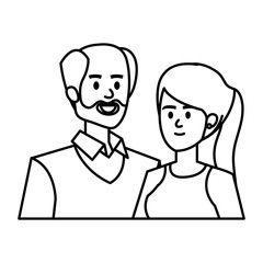 Obraz na płótnie Canvas adults parents couple avatars characters