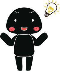 Full-length illustration of the cute Black man character