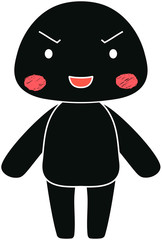 Full-length illustration of the cute Black man character