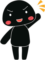 Full-length illustration of the cute Black man character