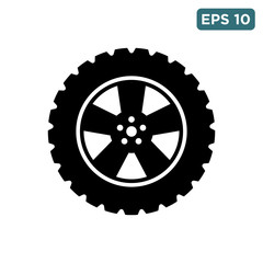 Fototapeta premium tyre - wheel car icon vector