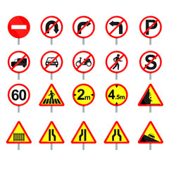 Various Vector of Traffic Sign Set