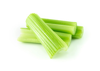 Fresh celery vegetable isolated on white background, food for health
