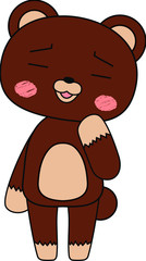 Full-length illustration of the cute brown Bear character