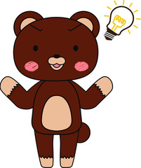 Full-length illustration of the cute brown Bear character