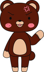 Full-length illustration of the cute brown Bear character