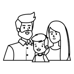 adults parents couple with little son