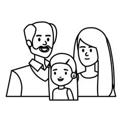 adults parents couple with little daughter