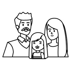 adults parents couple with little daughter