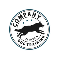 Dog training badge logo design