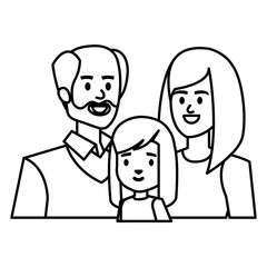 Obraz na płótnie Canvas adults parents couple with little daughter